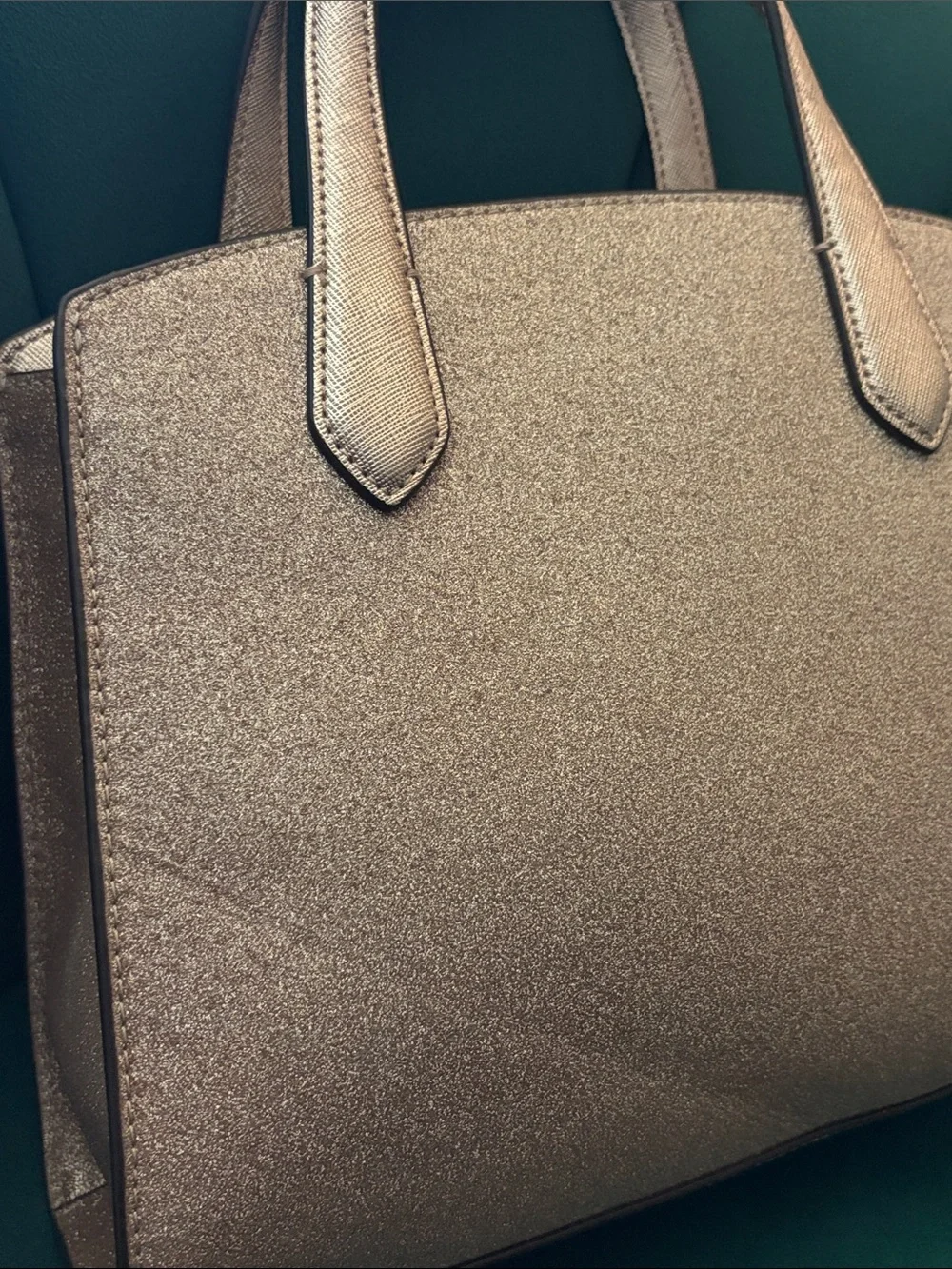 Kate Spade Metallic Glitter Satchel with Crossbody Strap LIKE NEW CONDITION